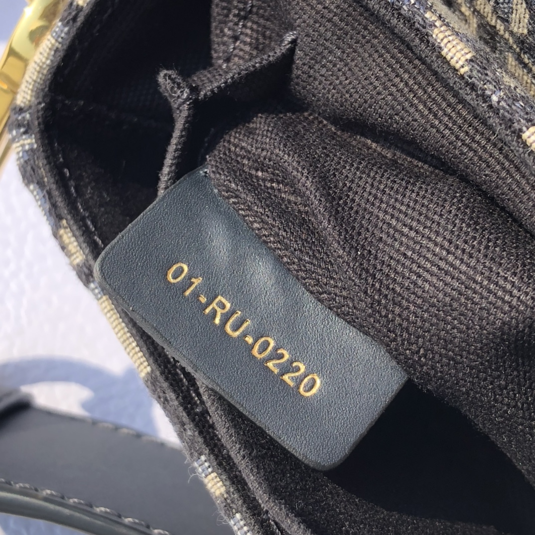 Pre-Owned Christian Dior 30 Montaigne Oblique Trotter Shoulder Bag Navy