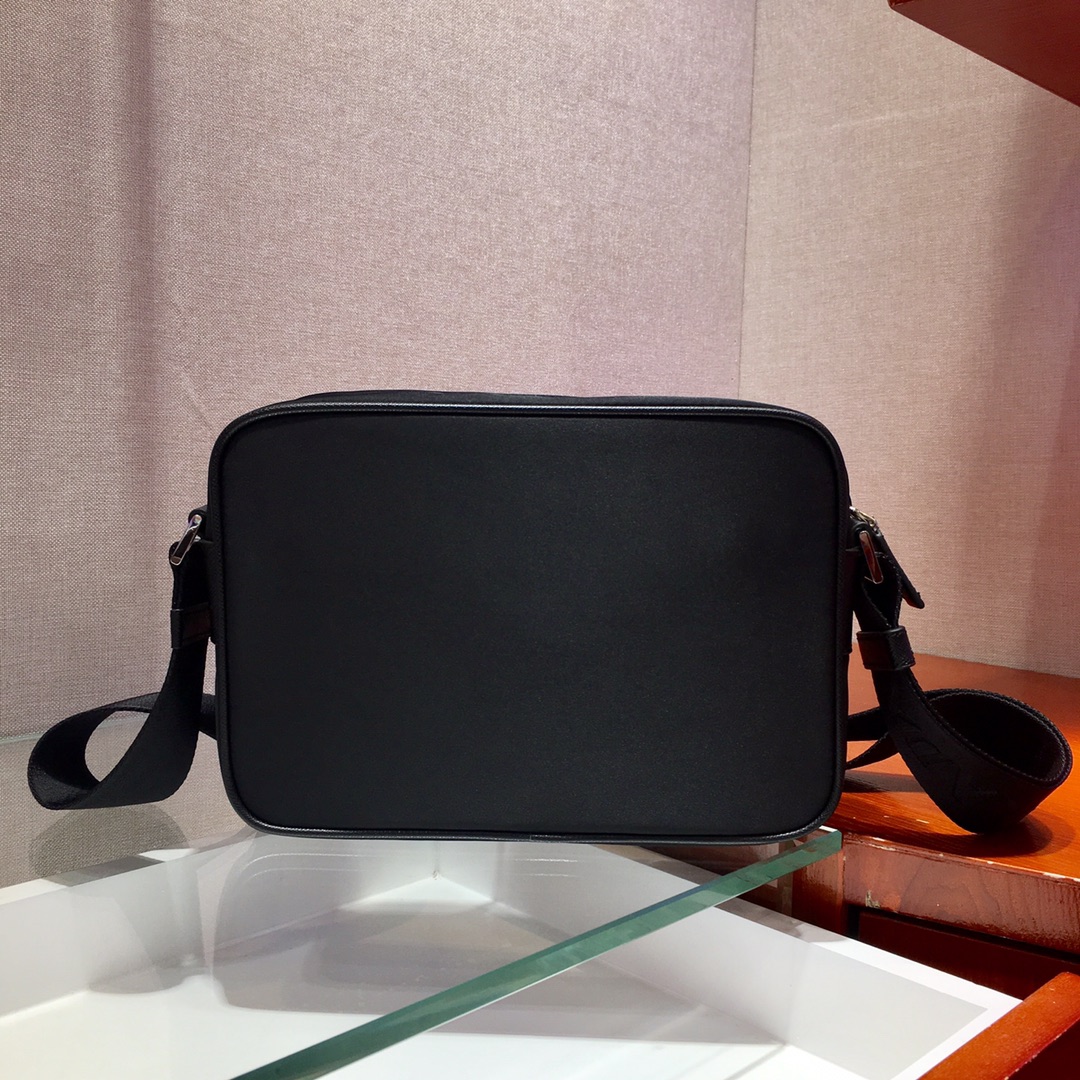 Pre-Owned Prada Re-Nylon and Saffiano Leather Shoulder Bag - Black